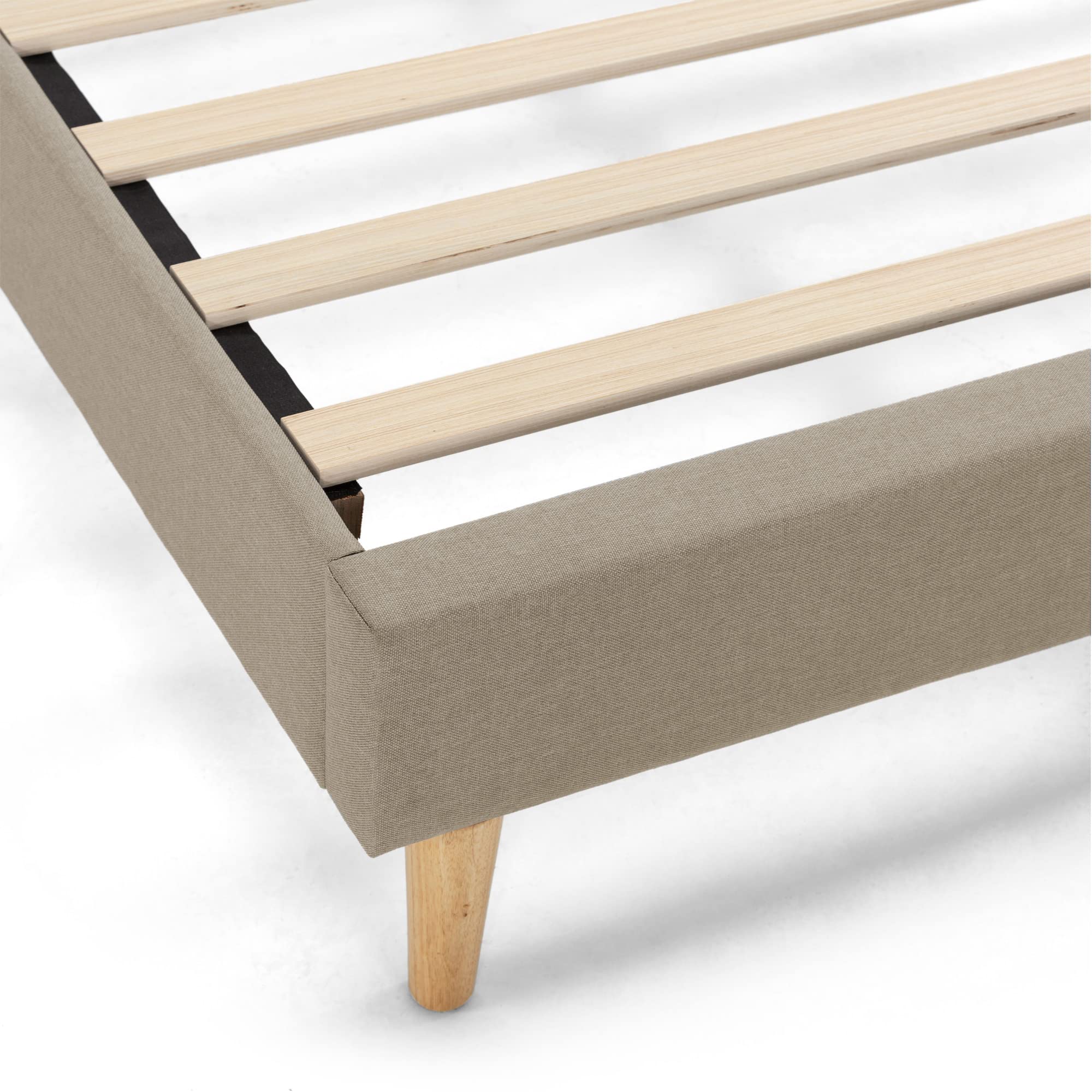 HOMN LIVING Somier Tapizado Aura 160x200 cm Beige 30 cm