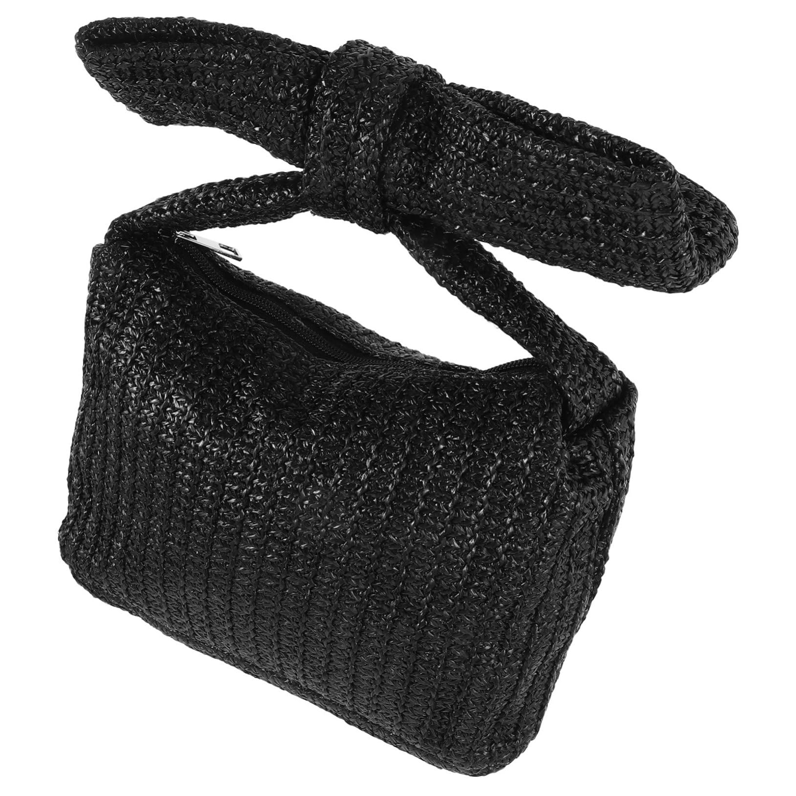 FRCOLOR Women's Bow Woven Clutch Bag Stylish Handbag for Vacation Party Wedding