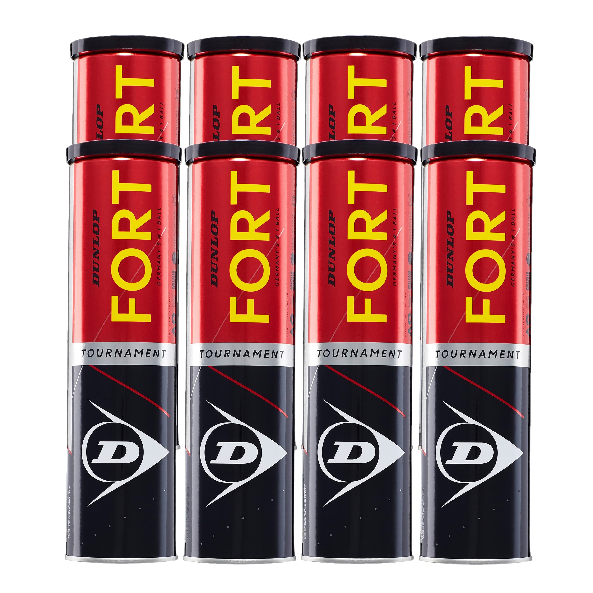 Dunlop Fort Tournament - Pelotas de tenis (8 latas, 32 unidades), color amarillo