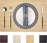 Vista 49 de PIGCHCY Juego de 6 manteles individuales en forma de cuña con centro de mesa, redondos, lavables, resistentes al calor (gris plateado)