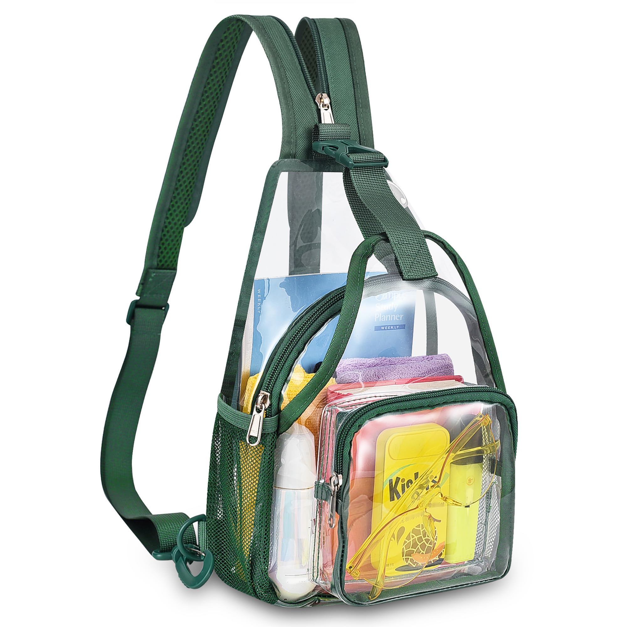 Mildbeer Small Clear Backpack for Women - Convertible Sling & Shoulder, Stadium Approved Festival Purse for Concerts & Daily