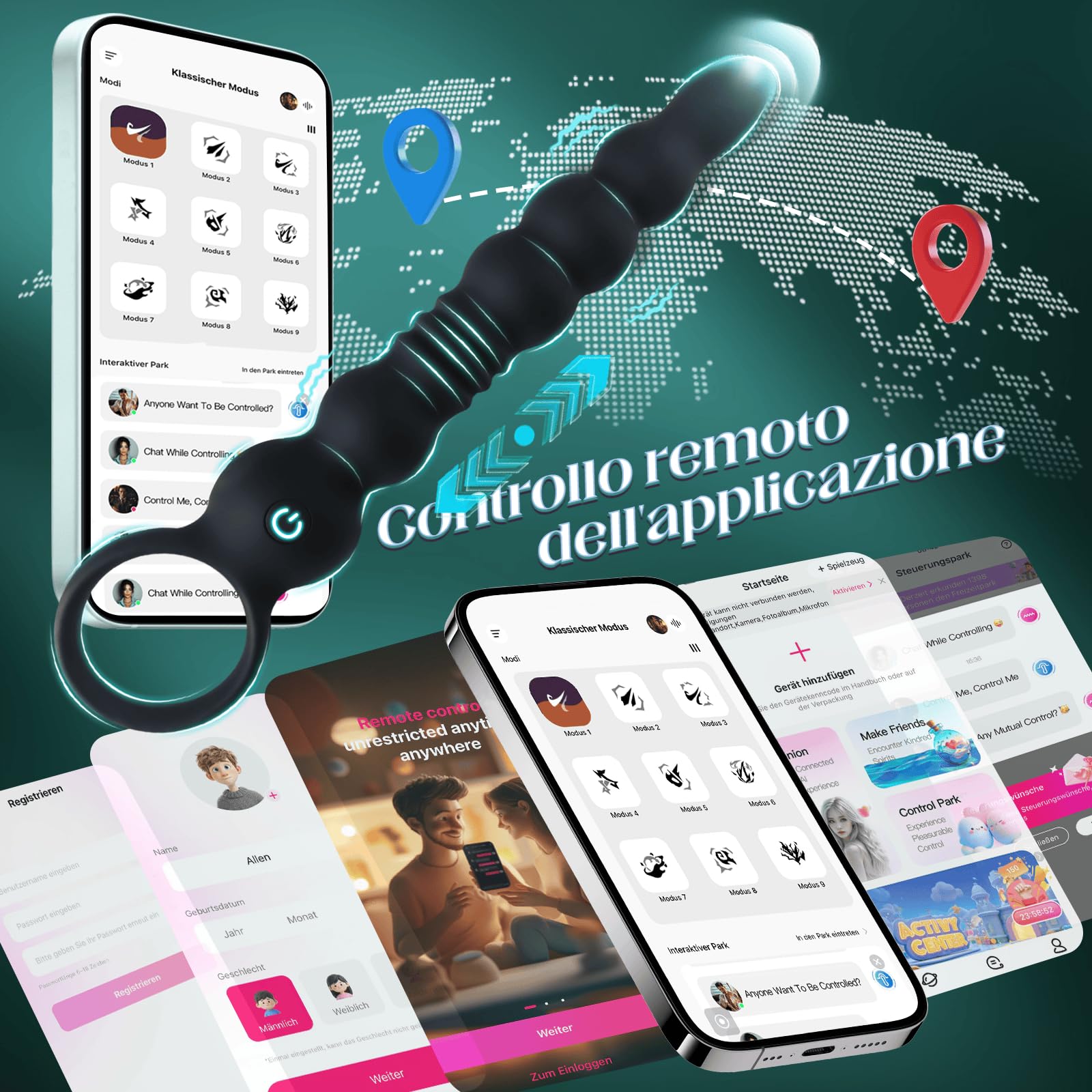 Vibratore Anale a Perline Prostata Vibratore Dilatatore Ano per Uomo Massaggiatore Prostatico Plug Anale Dilatatore Donna Stimolatore Punto G Vibratori Anal Plug Sex Toys Sessuali per Uomini