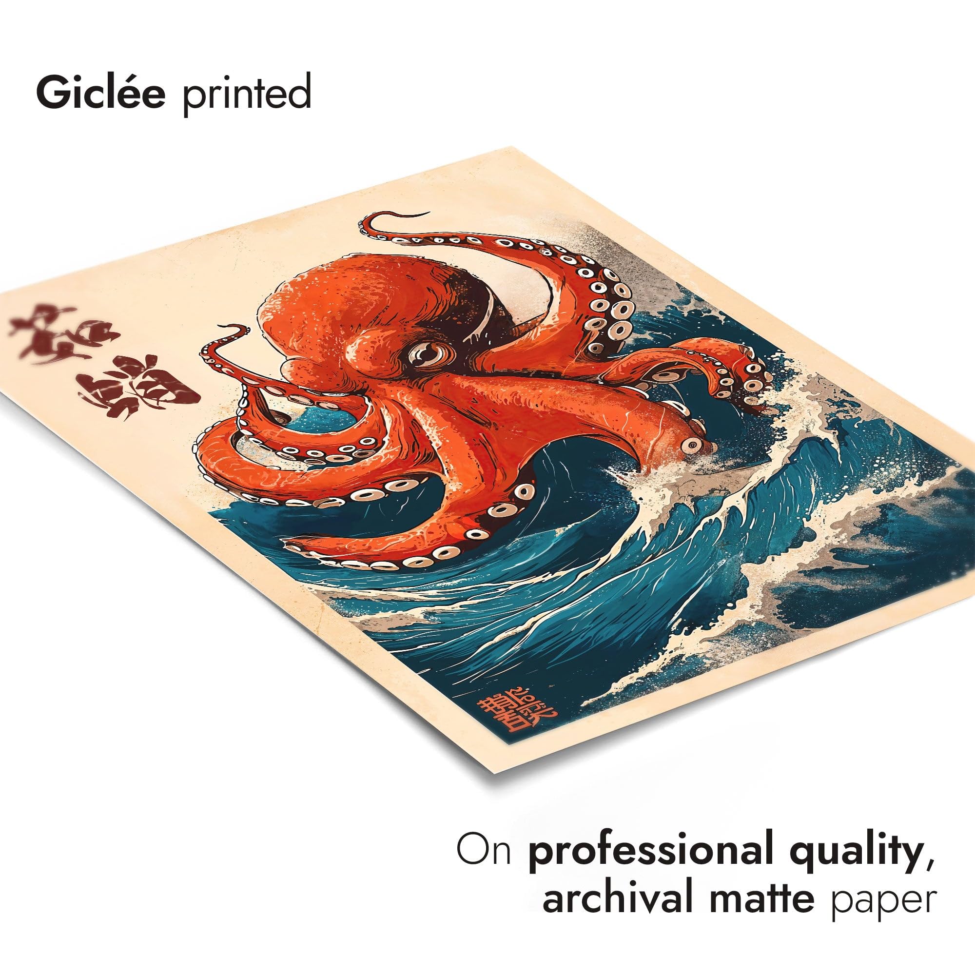 The Great Octopus Poster Japanese Anime Style Print. Great Wave Woodblock Animal Wall Art, Archival Matte, A5 (Print Only) - 21x14.8cm - Image 3