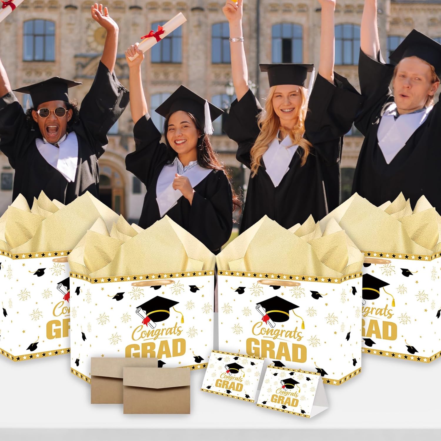 2026 Congrats Grad Gift Bag, Graduation Gift Bag with Card and Tissue Paper, Graduation Party Decorations for High School, College, Graduates Class of 2026 Celebration Supplies - Image 5