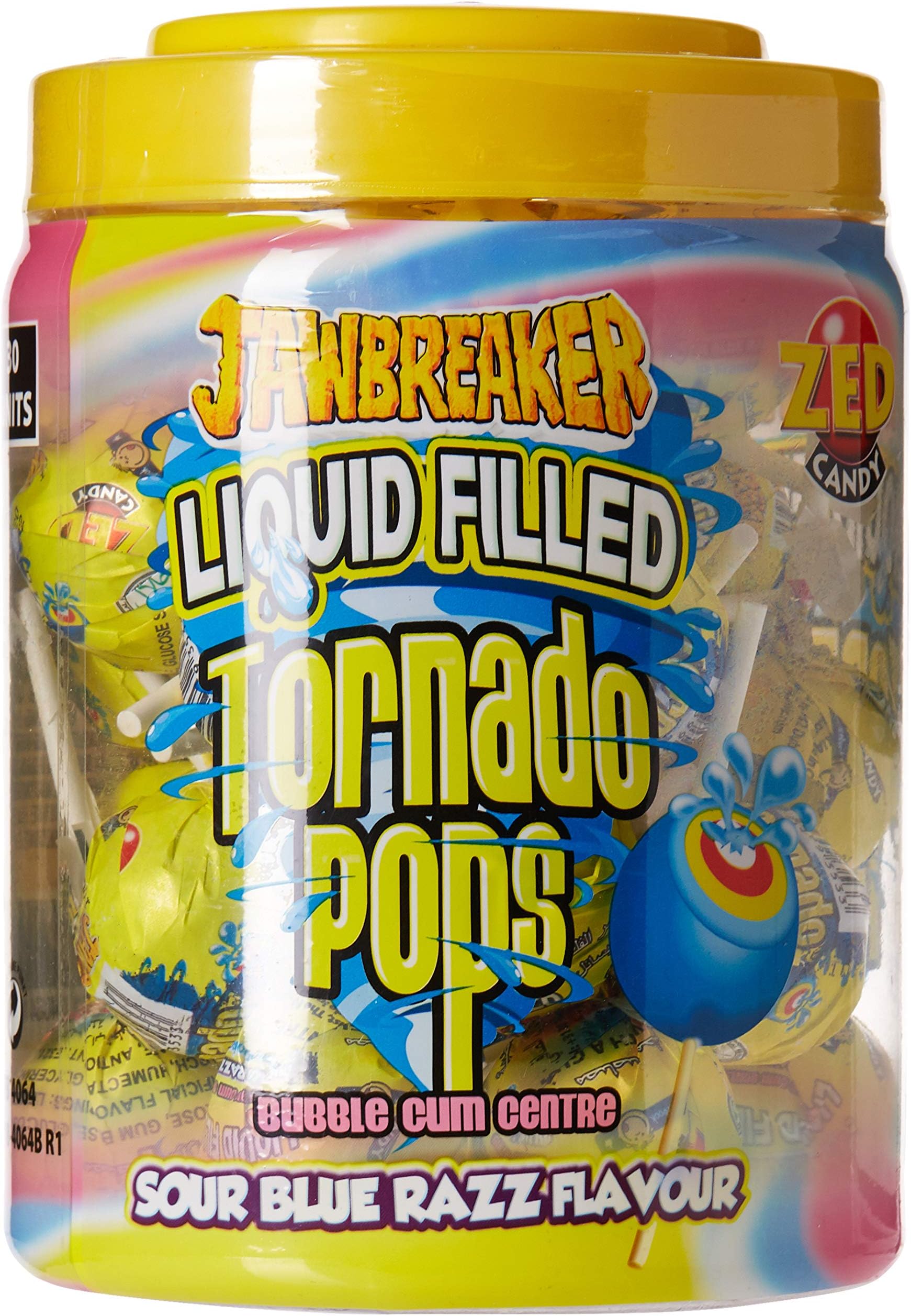 Sour Blue Razz Flavour Jawbreaker Liquid Filled Tornado Pop, 997.5 Gm