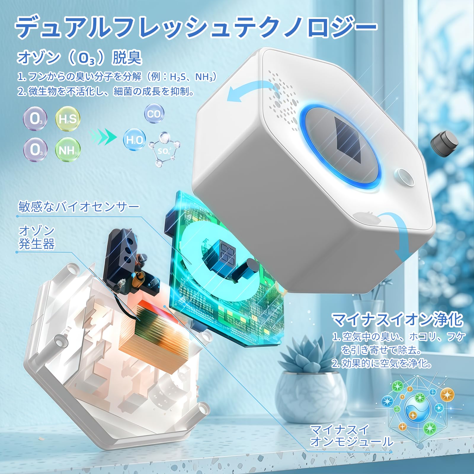 Amazon | オゾン発生器 人感センサー マイナスイオン 脱臭機【PSE認証 