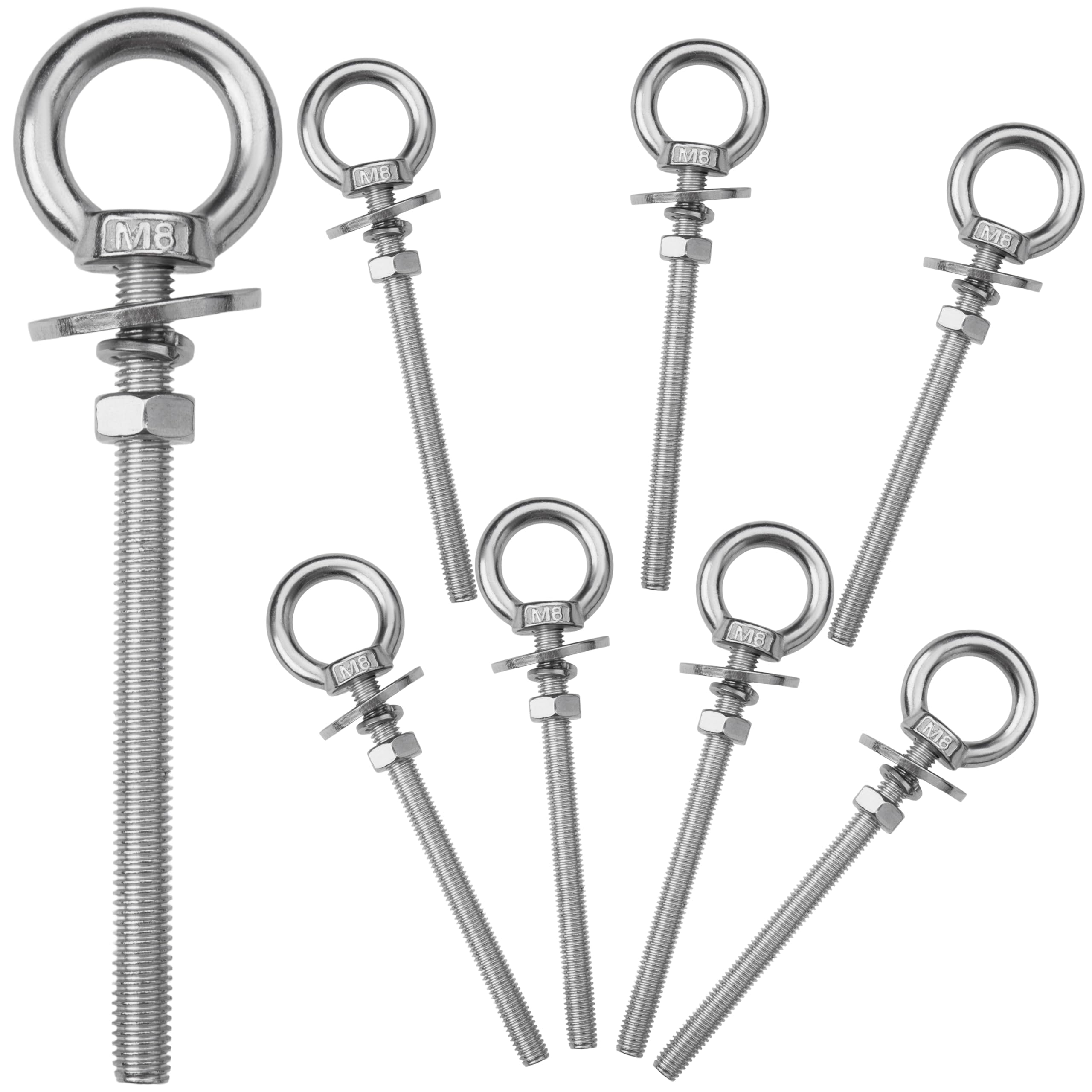M8 Stainless Steel Eye Bolts - 4 Pack -28