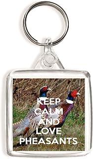Keep Calm and Love Pheasants - Square Keyring