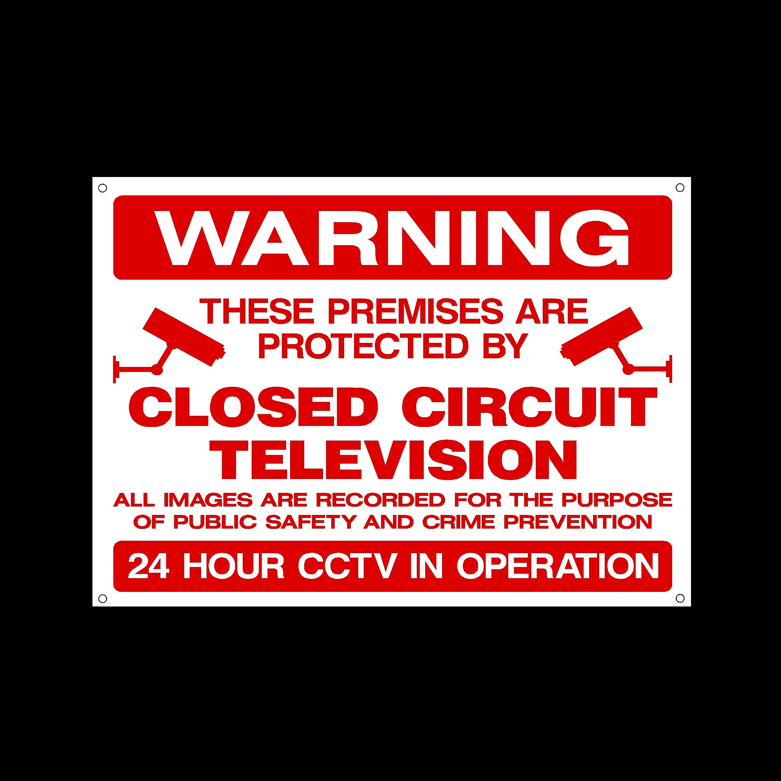 Ussp&S Cctv Closed Circuit Television Premises Protected Plastic Sign With 4 Pre-Drilled Holes - Security, Camera, Closed Circuit Tv, Warning Safety (Misc43)
