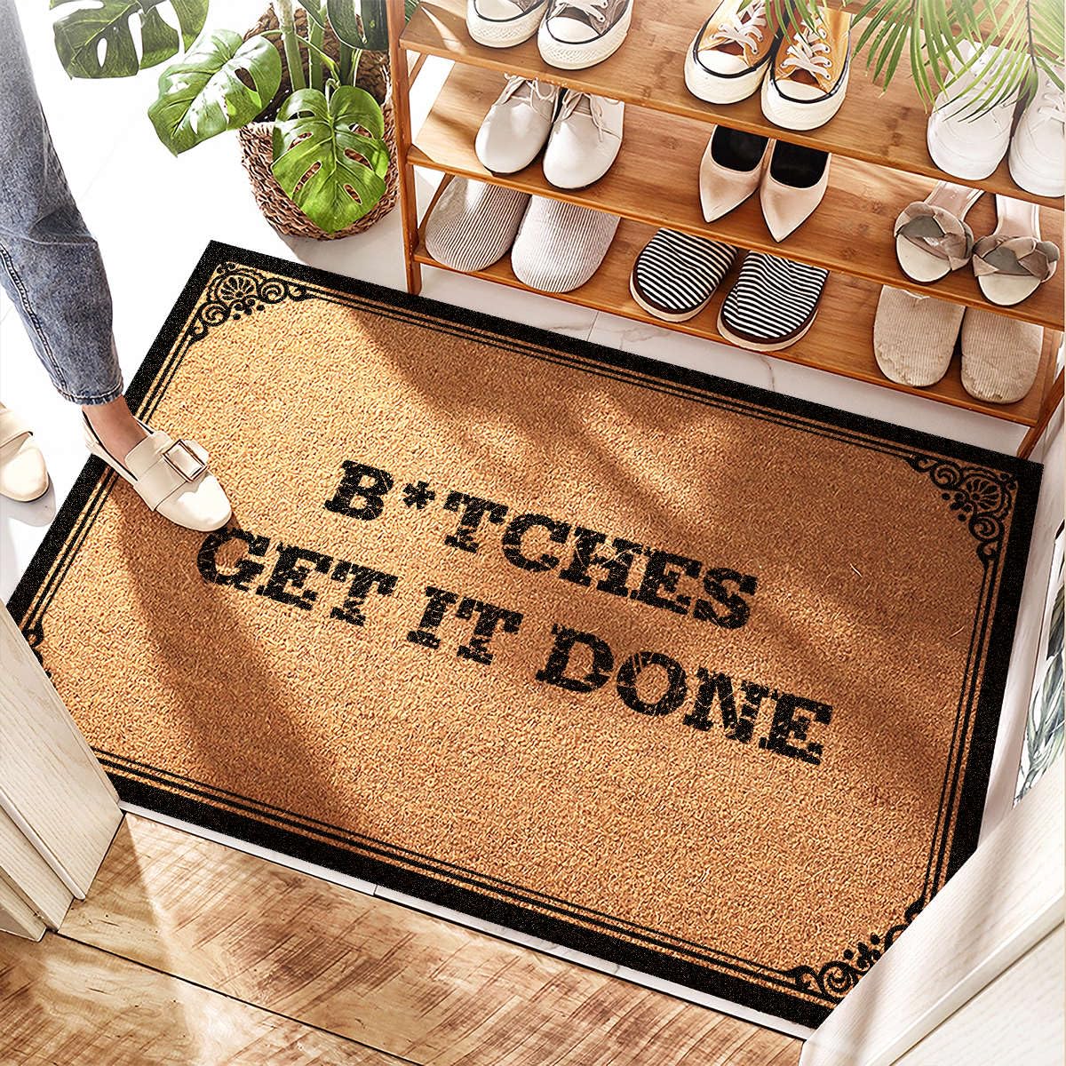 Tapis de porte extérieure en coco 65x90 cm pour entrée de maison et terrasse