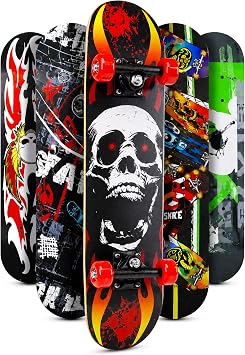 Orta Boy Kaykay 60 cm 8 Katmanlı Canlı Desenli Kemik Teker Kaymaz Skateboard 2406