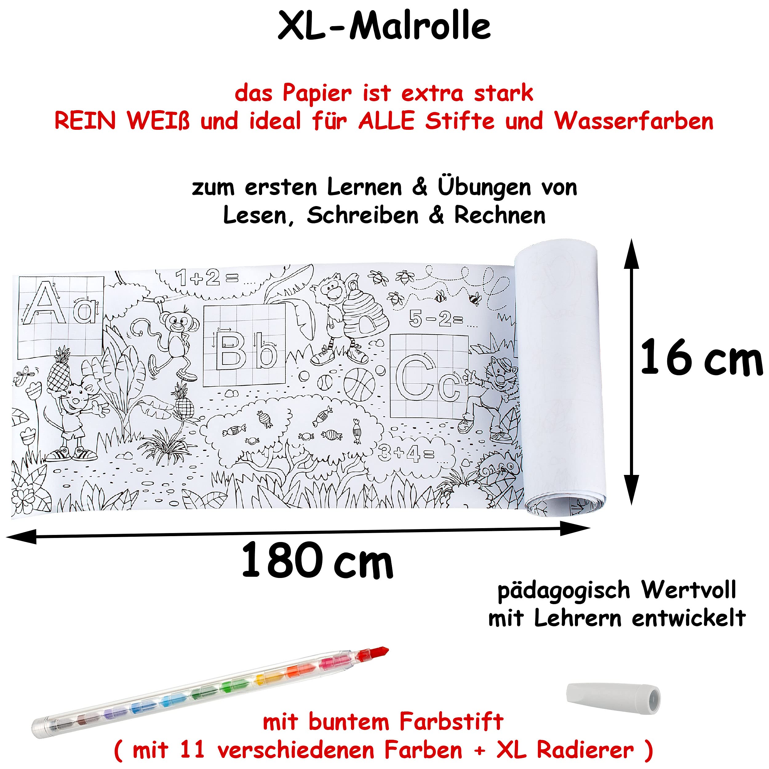 alles-meine.de GmbH XXL Set: Schule & Schulanfang Artikel frei wählbar Freundebuch/Malrolle - inkl. Name - Lernspiel - Malunterlage - Stundenplan/Wochenplaner - Waschflec..