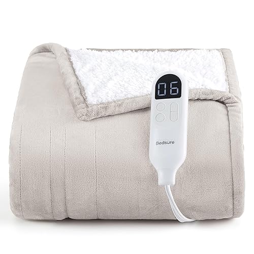 Bedsure Heated Blanket Throw Blanket - Fast Heating Electric Blanket,