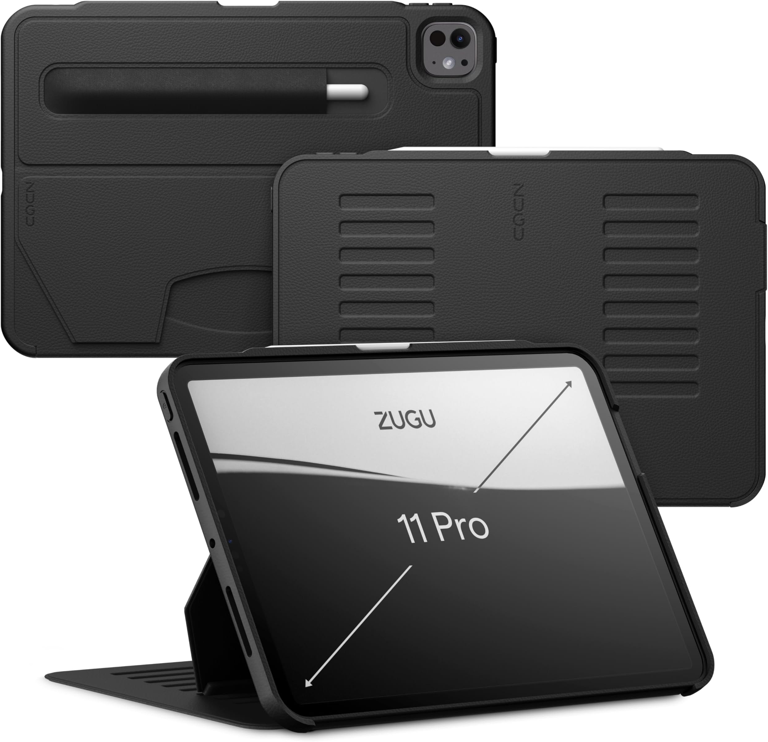 ZUGU CASE iPad Pro 11 Case, Ultra Slim Protective Case/Cover Designed for iPad Pro 11 (6th / 5th Gen, M5/M4) (2025/2024) with Convenient Magnetic Stand (Auto Wake/Sleep) - Black