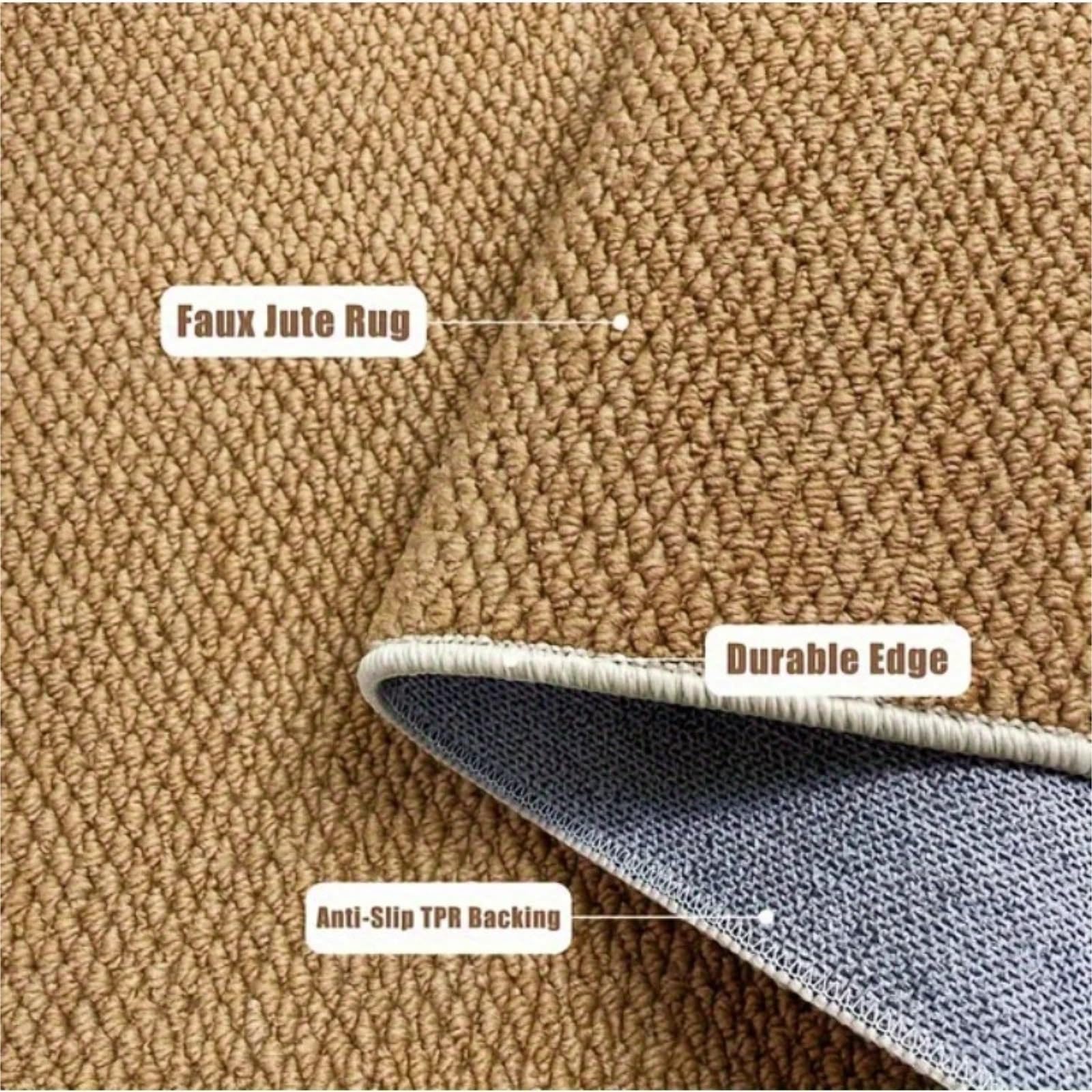 Alfombras for Exteriores/Interiores Felpudo de Yute sintético | Felpudo súper antideslizante lavable for usar en alfombras de puertas de baño y aseo(80x120cm)