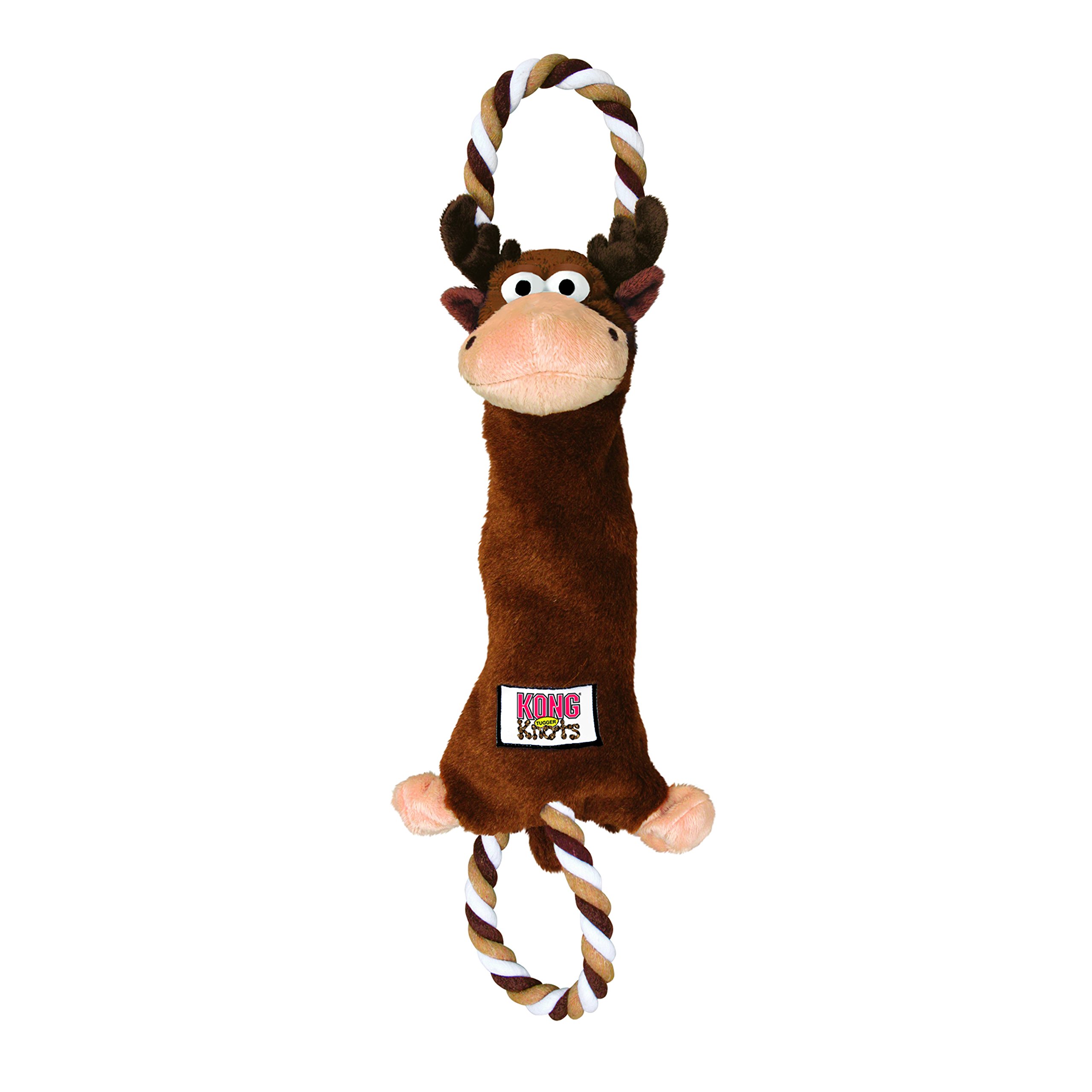KONG Tugger Knots Moose Dog Toy, Durable Plush with Two Sided Internal Cotton Rope for Tugging, Squeaker & Crinkle Inside, Interactive Dog Fetch Toy, Multiple Textures for Chewing, Small/Medium (B004GEARPY) Amazon Price History, Amazon Price Tracker