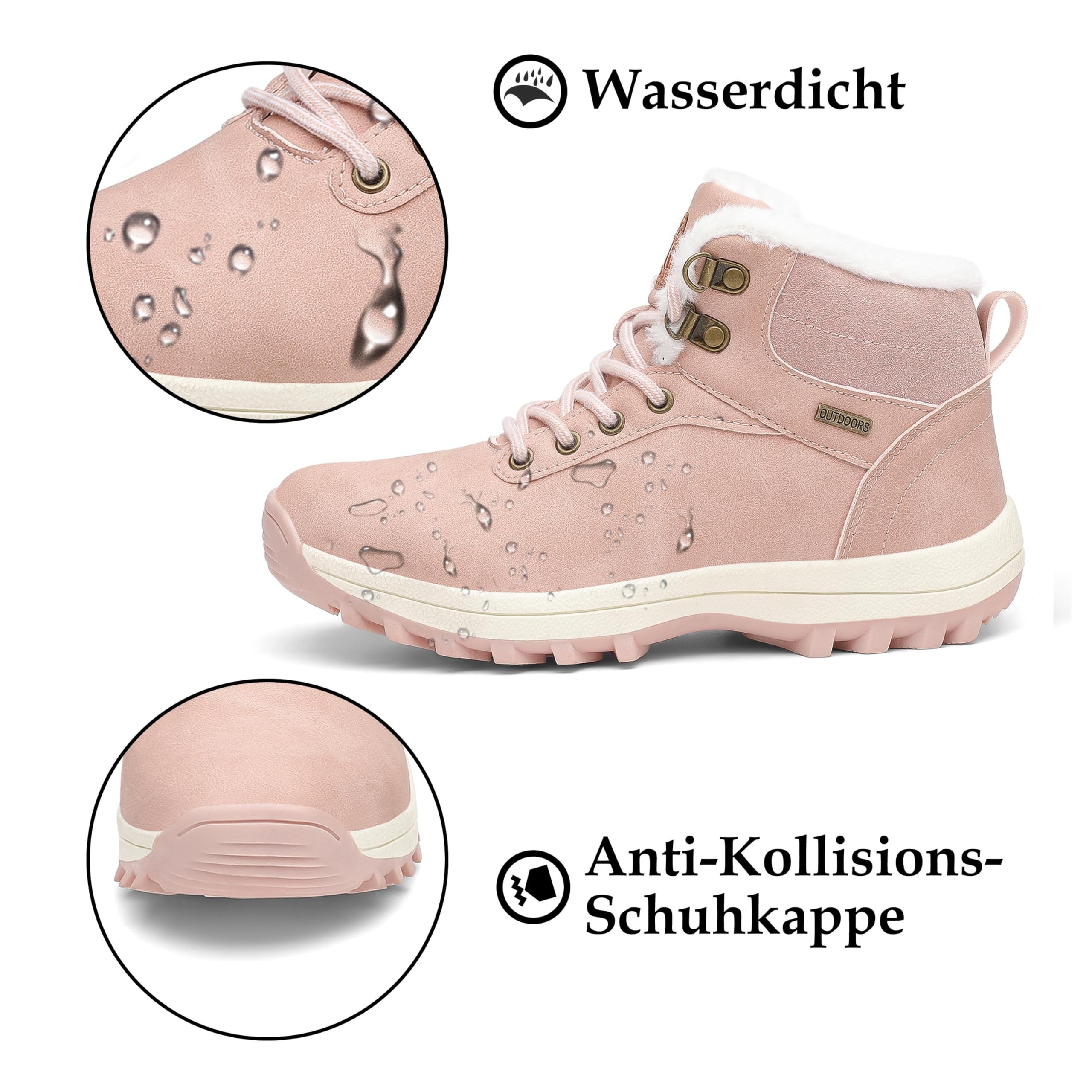 Mishansha Uomo Scarpe Invernali Donna Stivali da Neve Calda Impermeabili Outdoor Sneakers da Trekking Taglia 36-48 EU