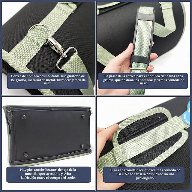 Foto 5 de 5 de BPS Transportín para Gatos Perros Bolsa Portador Mascotas Bolso de Tela Mascotas para Gatos Perros Tres…