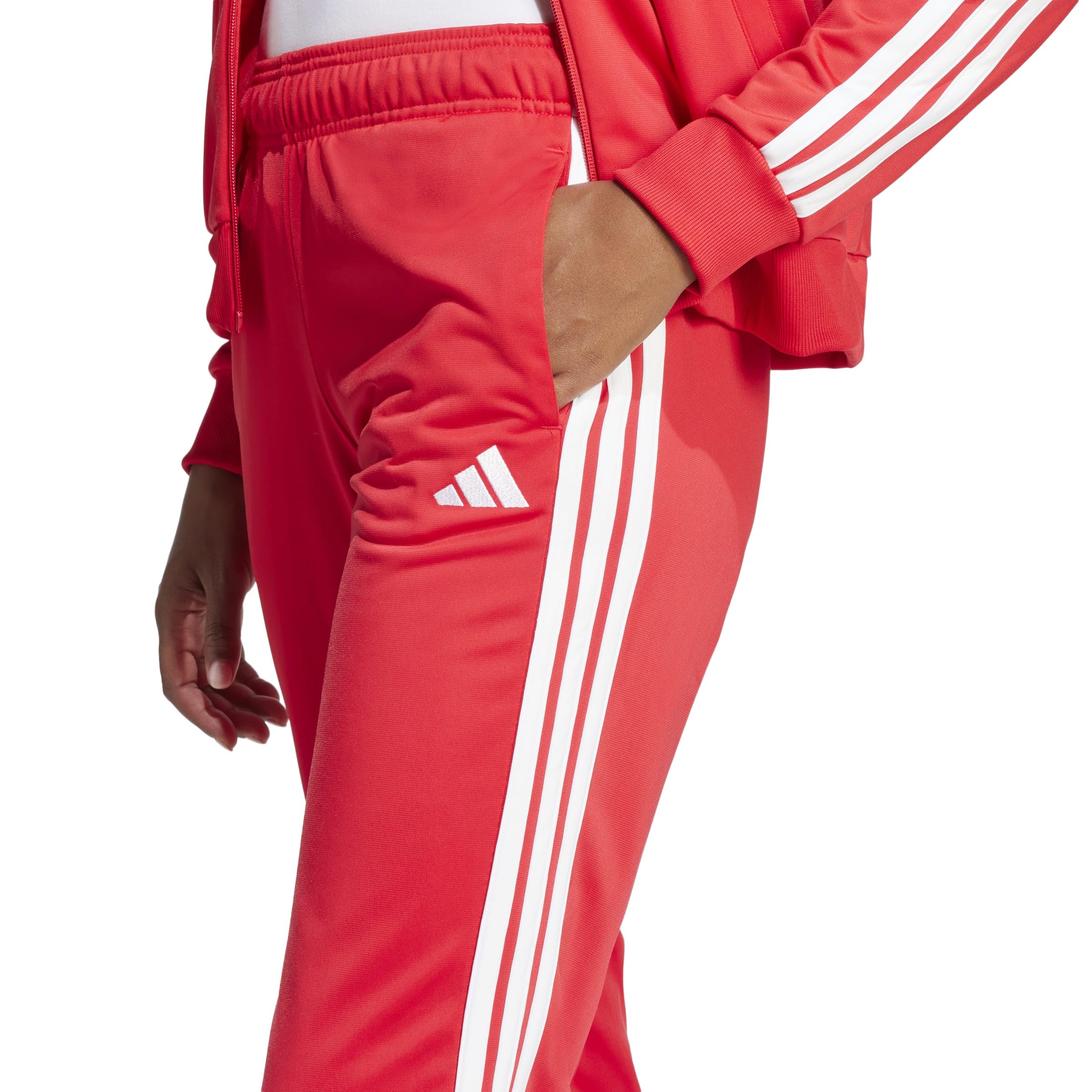 adidas Kobiety ESSENTIALS 3-STRIPES TRACKSUIT, pure ruby/white, M