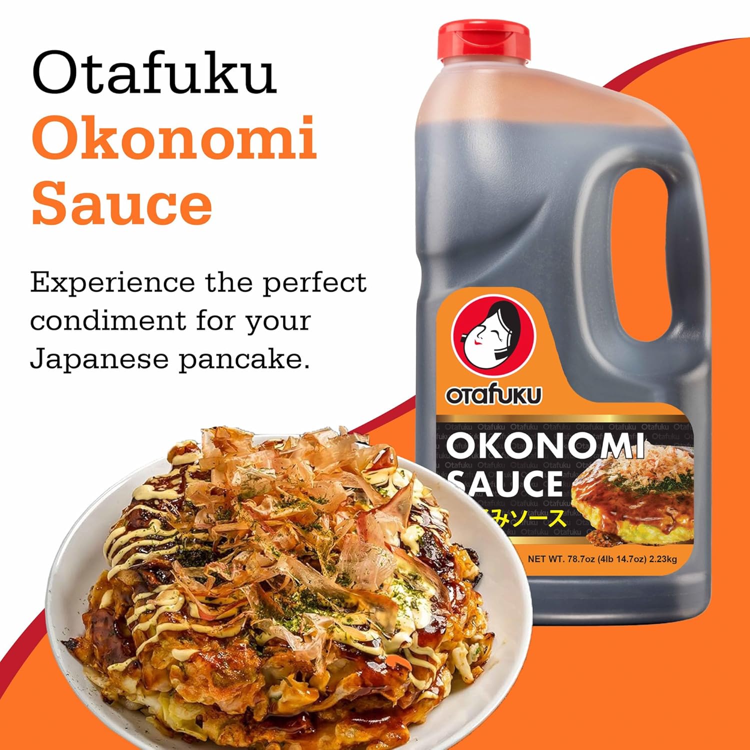 Otafuku Okonomiyaki Sauce for Japanese Okonomiyaki Pancakes, Restaurant Bulk Size, 1/2 Gallon (6 Pack)