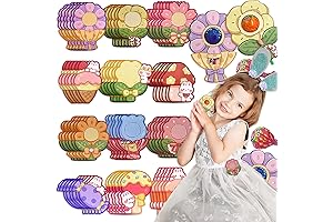 96Pcs Easter Candy Holder Paper Cards Spring Colorful Bunny Flower Mushroom Animal...