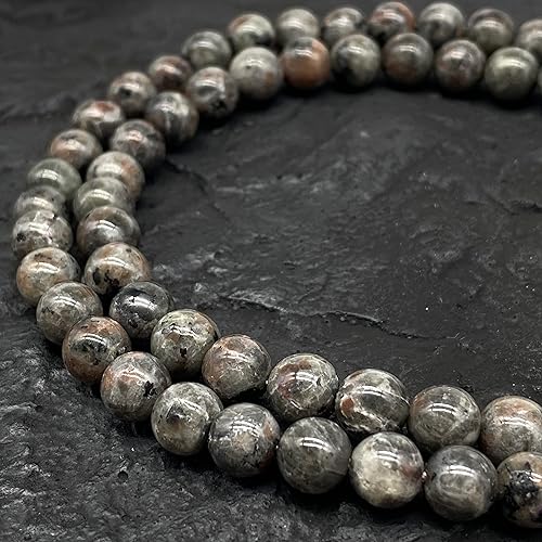 Miniatura 1 de ABCGEMS - Cuentas de yooperlita ahumadas americanas de lago superior (llama parpadeante bajo ultravioleta), piedra de cristal de energía de chakra