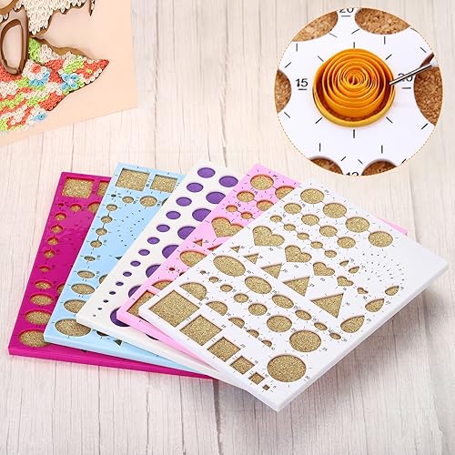 Miniatura 20 de PATIKIL Paper Quilling Template Board 8x7 Inch, Mould Crimper Tool for Paper Strips DIY Art Crafts, Rose Red
