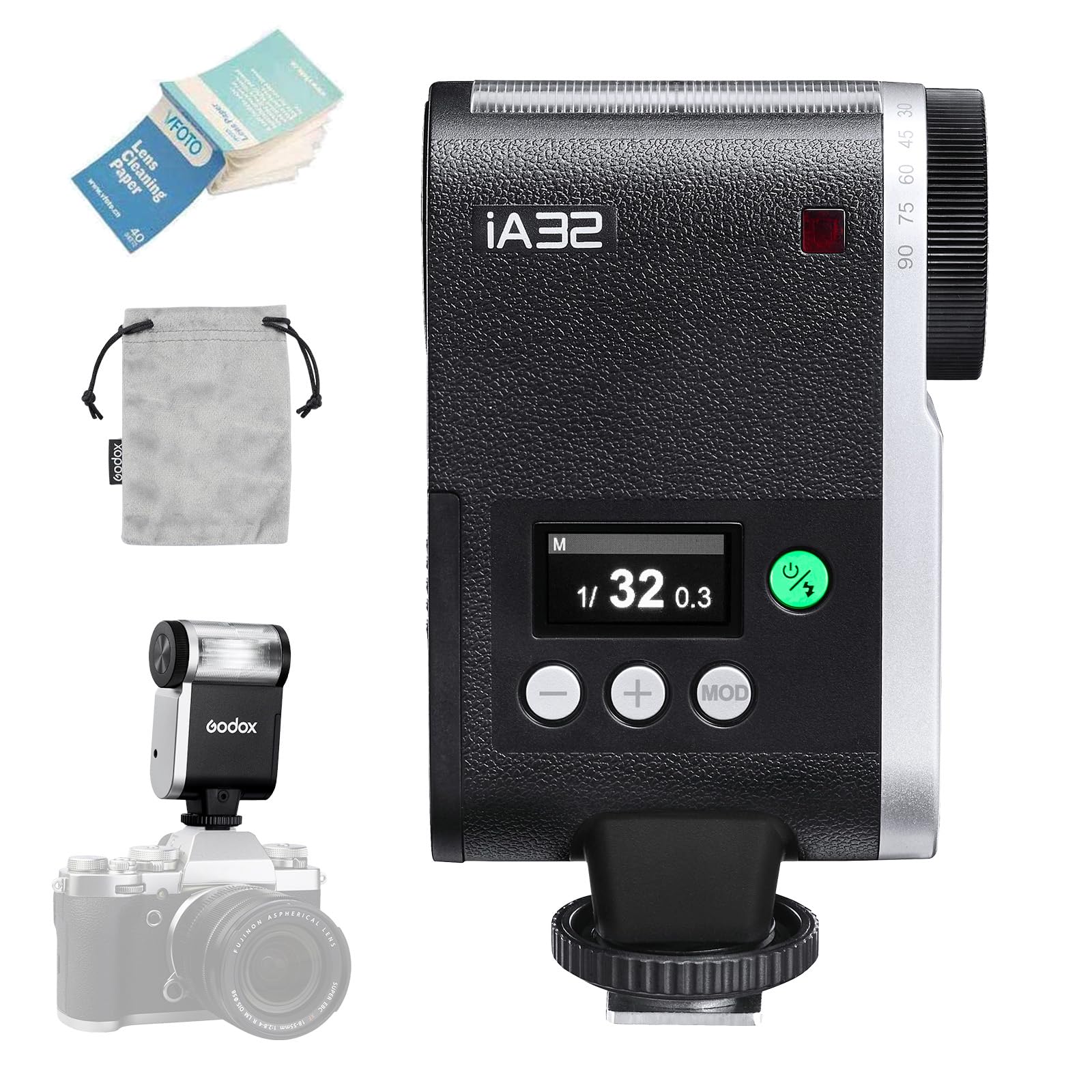 Flash GODOX IM20 - Miniflash Recargable Para Sony, Canon, Nikon, Fuji, Olympus | Tiempo De Recarga 3s, 5 Niveles De Potencia