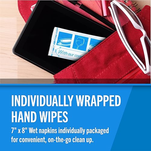 Miniatura 4 de Fresh Towel - Toallas húmedas envueltas individualmente, 1 caja de 100 toallitas de mano envueltas individualmente (tamaño de toalla de 7 x 8