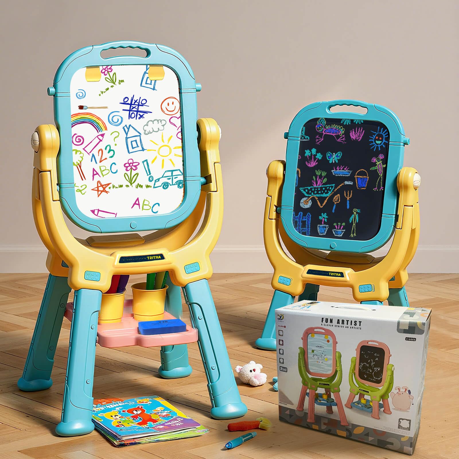 H002) こどもちゃれんじ えんぴつワーク　フルセット Amazon.com: Easel for Kids,Adjustable Double Sided Magnetic