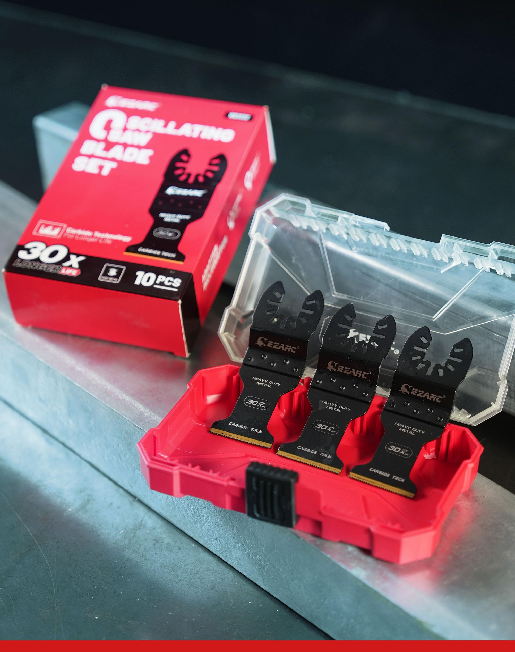 EZARC Hartmetall Multitool Sägeblätter, für Metall und Bolzen, 10tlg | Carbide-Zähne, 30-fache Lebensdauer, Carbide-Laserschweißtechnologie, für Edelstahl, gehärtete Schrauben, Stahlnägel