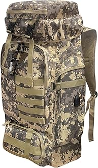 Ogetok 80L Camping-Wanderrucksack, 80 Liter Großer Survival-Jagdrucksack Herren, wasserdichter taktischer Rucksack für Herren und Damen, leichter Molle-Militärrucksack für Outdoor-Reisen