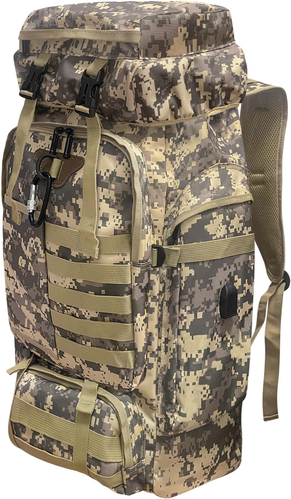 80L Camping-Wanderrucksack, 80 Liter Großer Survival-Jagdrucksack Herren, wasserdichter taktischer Rucksack für Herren und Damen, leichter Molle-Militärrucksack für Outdoor-Reisen