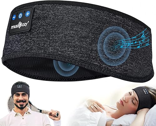 MUSICOZY Sleep Headphones Bluetooth 5.2 Headband Headphones Wireless Sleeping Earbuds Earphones with HD Stereo Speakers Cool Gadgets for Sports