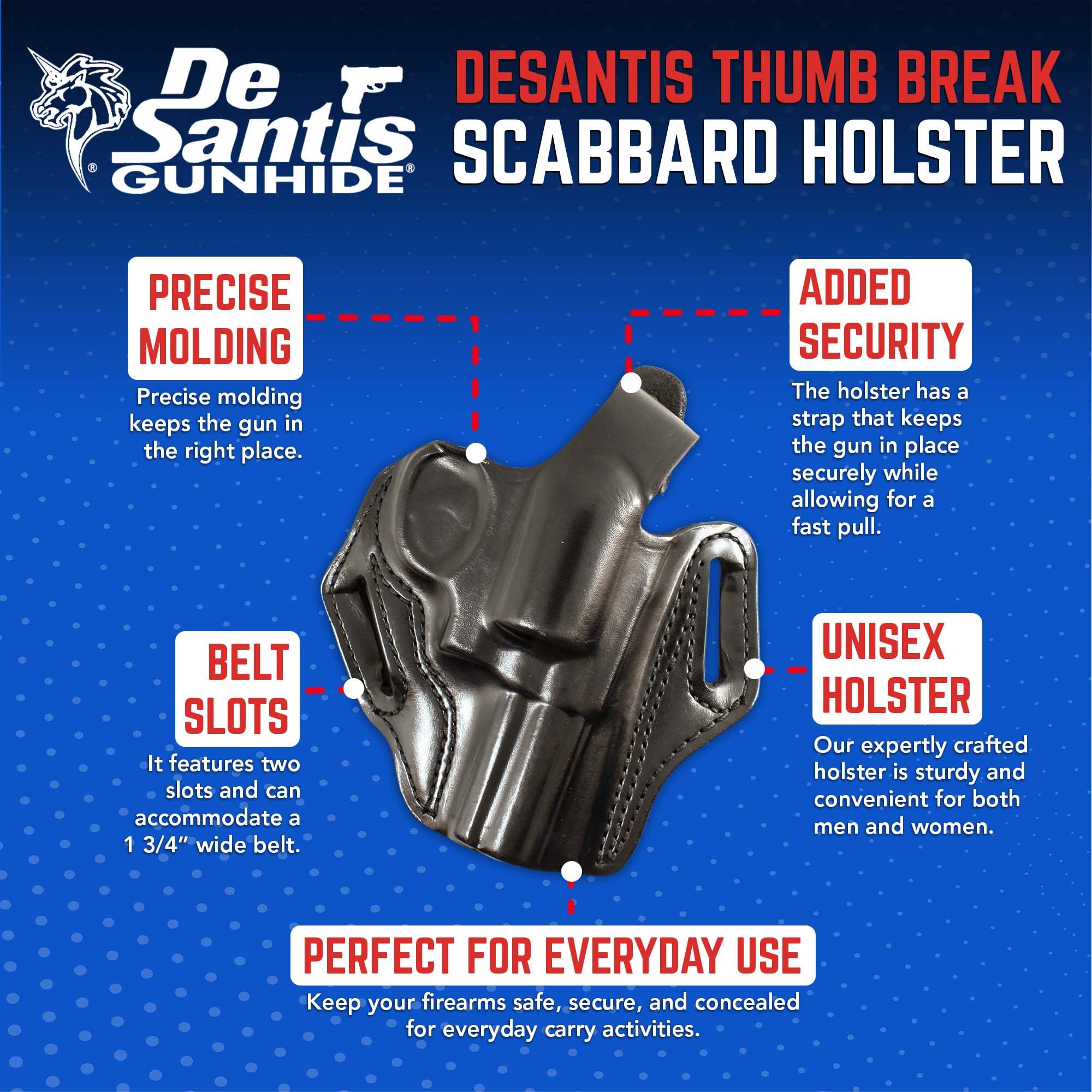 Amazon.co.jp: DeSantis Thumb Break Scabard-ブラック、レザー、右