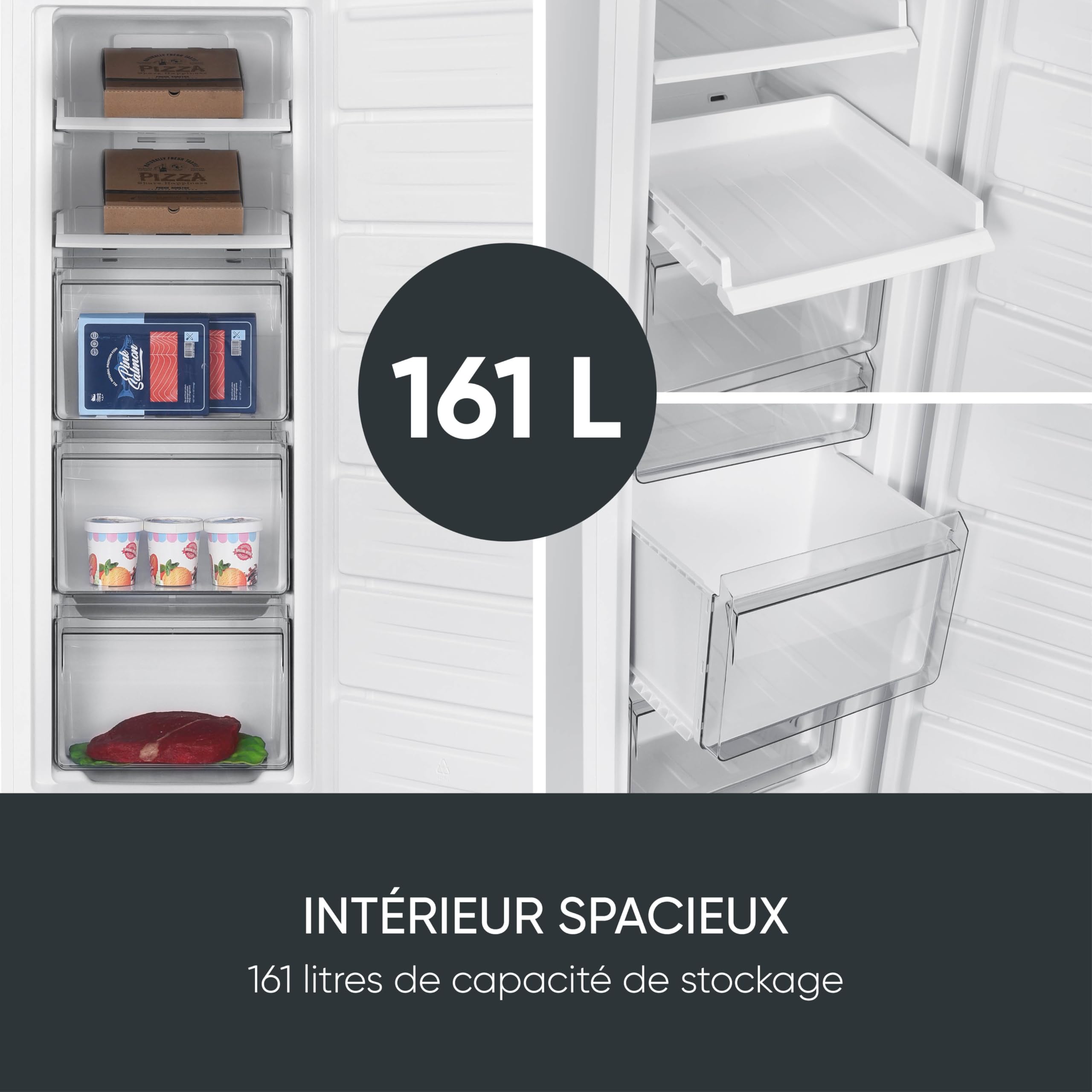 Severin GS 8868 Congélateur No Frost, 161L, Classe C, 143x54x60cm, Blanc
