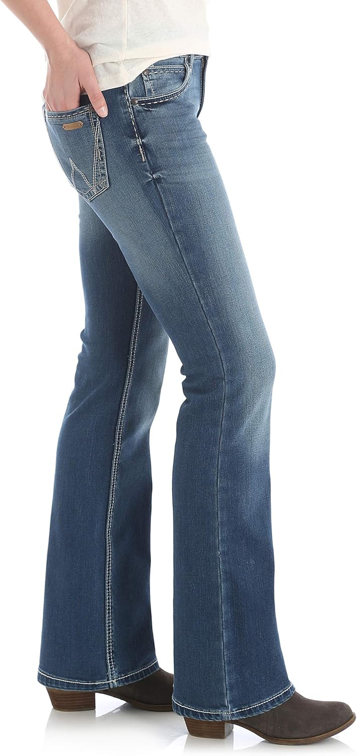 Wrangler Women’s Cash Mid Rise Vented Hem Ultimate Riding Jean