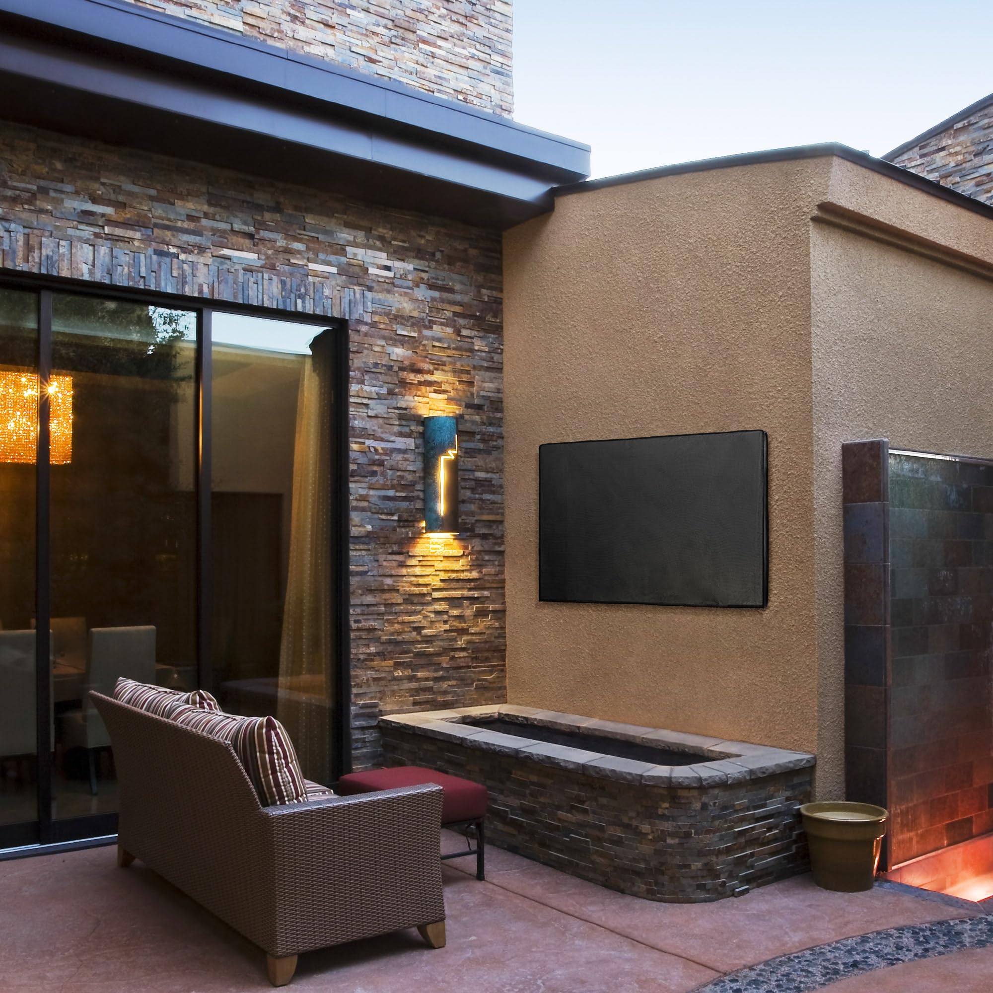 kwmobile Protezione per 49-50" TV Cover Impermeabile Antipolvere Nero