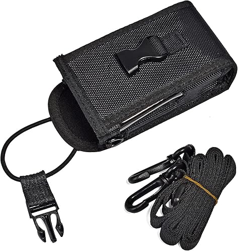 Miniatura 9 de HYS Funda de nailon con trabilla para cinturón y correa de transporte negra, funda táctica Walkie Talkie para MOTOROLA GP328 PRO5150 GP320 GP340