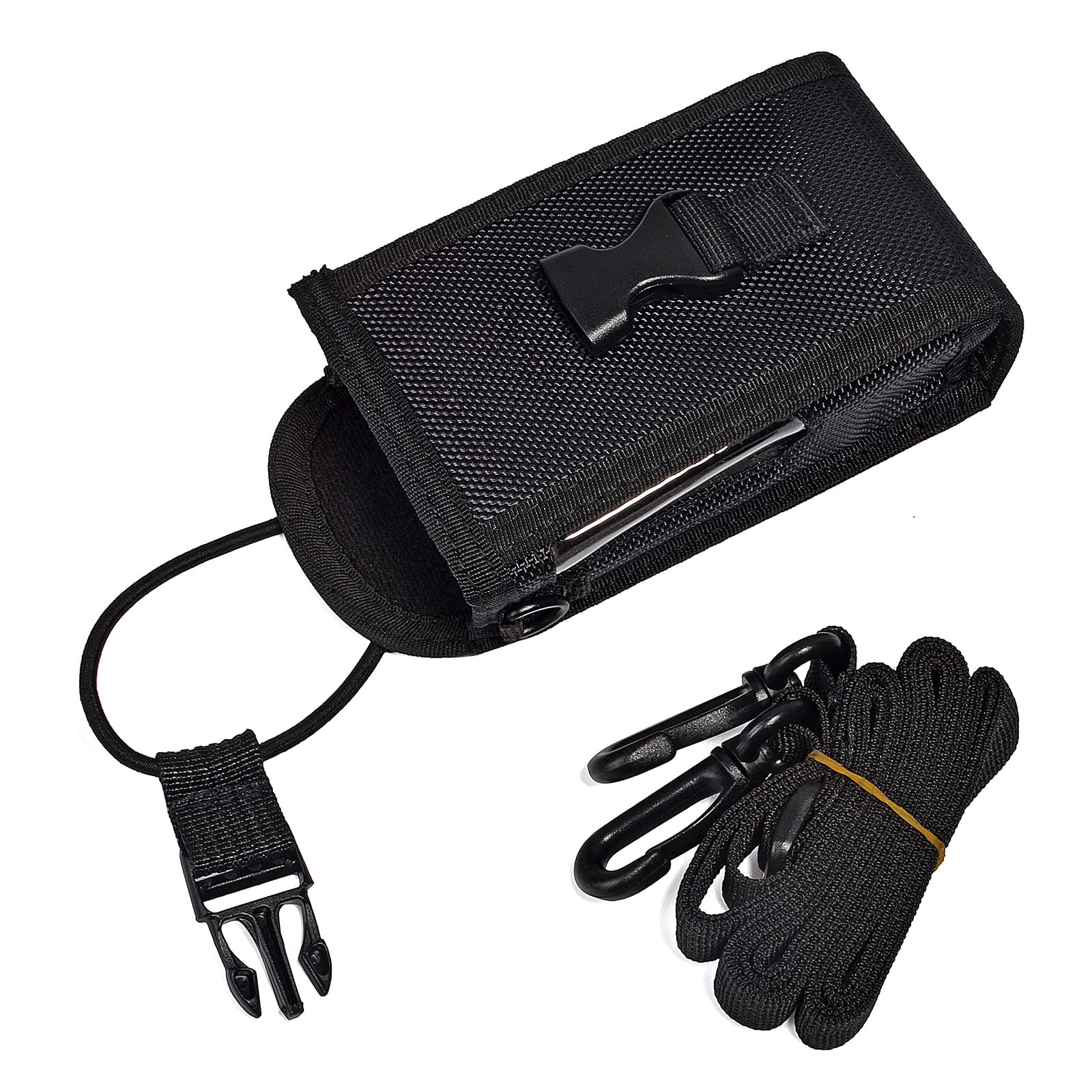 HYS Etui en Nylon Walkie Talkie Pouch Compatible avec Motorola GP328 PRO5150 GP320 GP340 MTX960 Président Randy 3(III) Sepura Mindland Radio Portable, avec Boucle de Ceinture et dragonne