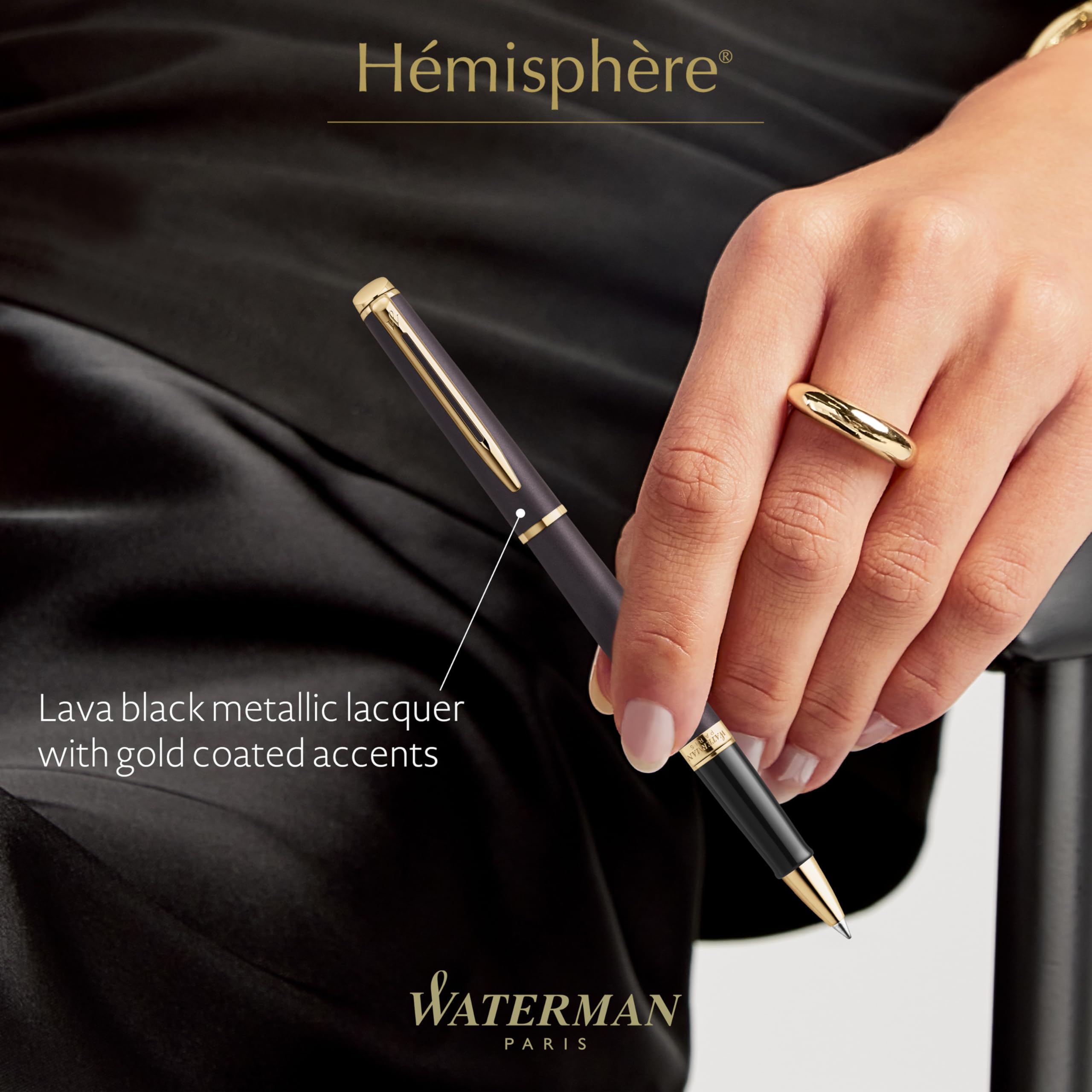 Waterman Hémisphère Rollerball Pen, Black - Image 2