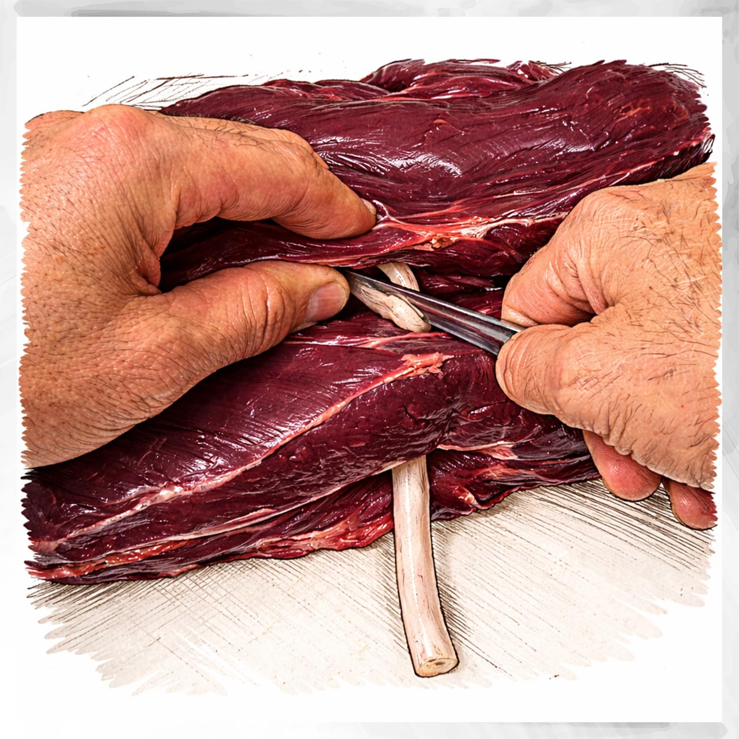 Kerafactum Spicknadel curvata per pancetta 16 cm ago da lardellare in acciaio inox Ø3 mm
