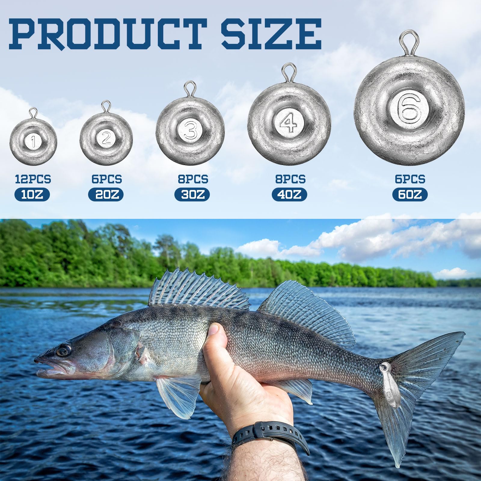 36 piezas de discos de pesca, pesas, plomos de disco, plomos de pesca, pesas, para agua salada, pesca de gato, pesca de arrastre, aparejos de surf