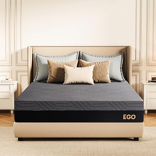 EGOHOME - Colchón de espuma viscoelástica Cal King de 10 pulgadas para dolor de espalda, colchón de gel refrescante en una caja, fabricado en