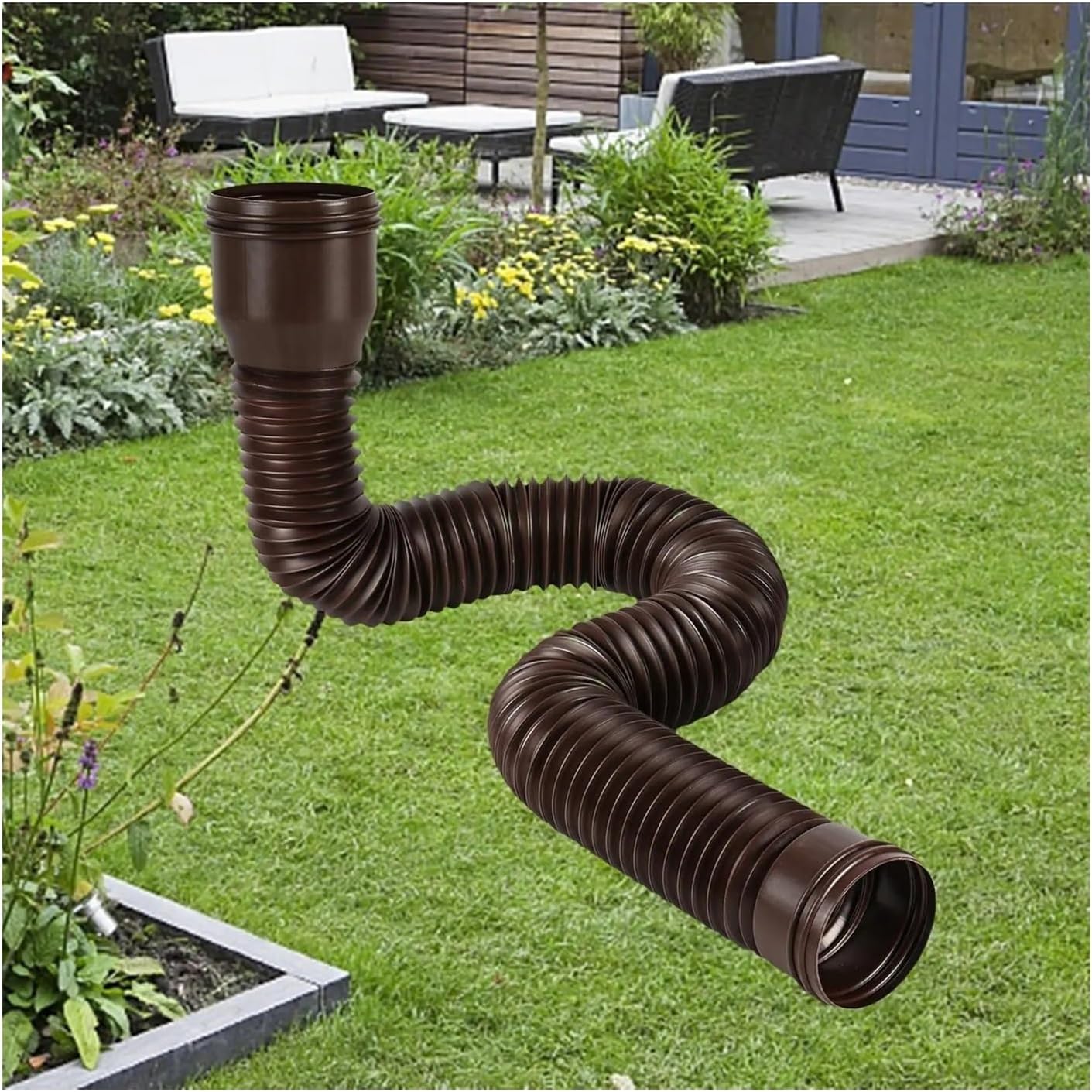 Rain Gutter Downspout Extensions Rain Gutter Downspout Extensions Retractable with Screws for Rainwater Drainage for House Garden Tidying Outdoor Lawn(E)