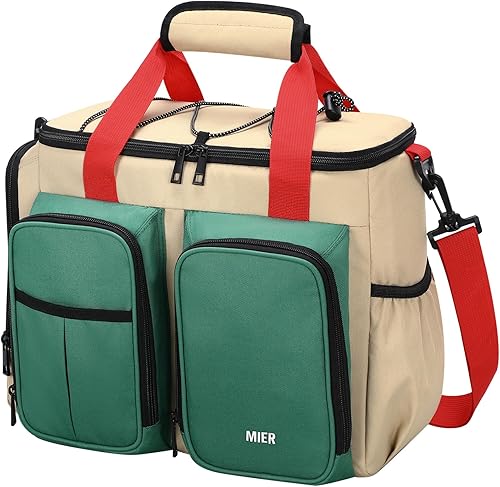 MIER Lonchera para hombres de alta resistencia con 20 latas, bolsa de almuerzo grande aislada a prueba de fugas con múltiples bolsillos para mujeres