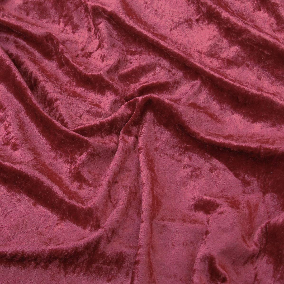 Discount Fabrics Ltd Wine Premium Crushed Velvet Stretch Velour Fabric 150Cm 59" Wide For Upholstery Dress Craft Drape Curtain Bed Headboard Material By The Meter By (Wine)