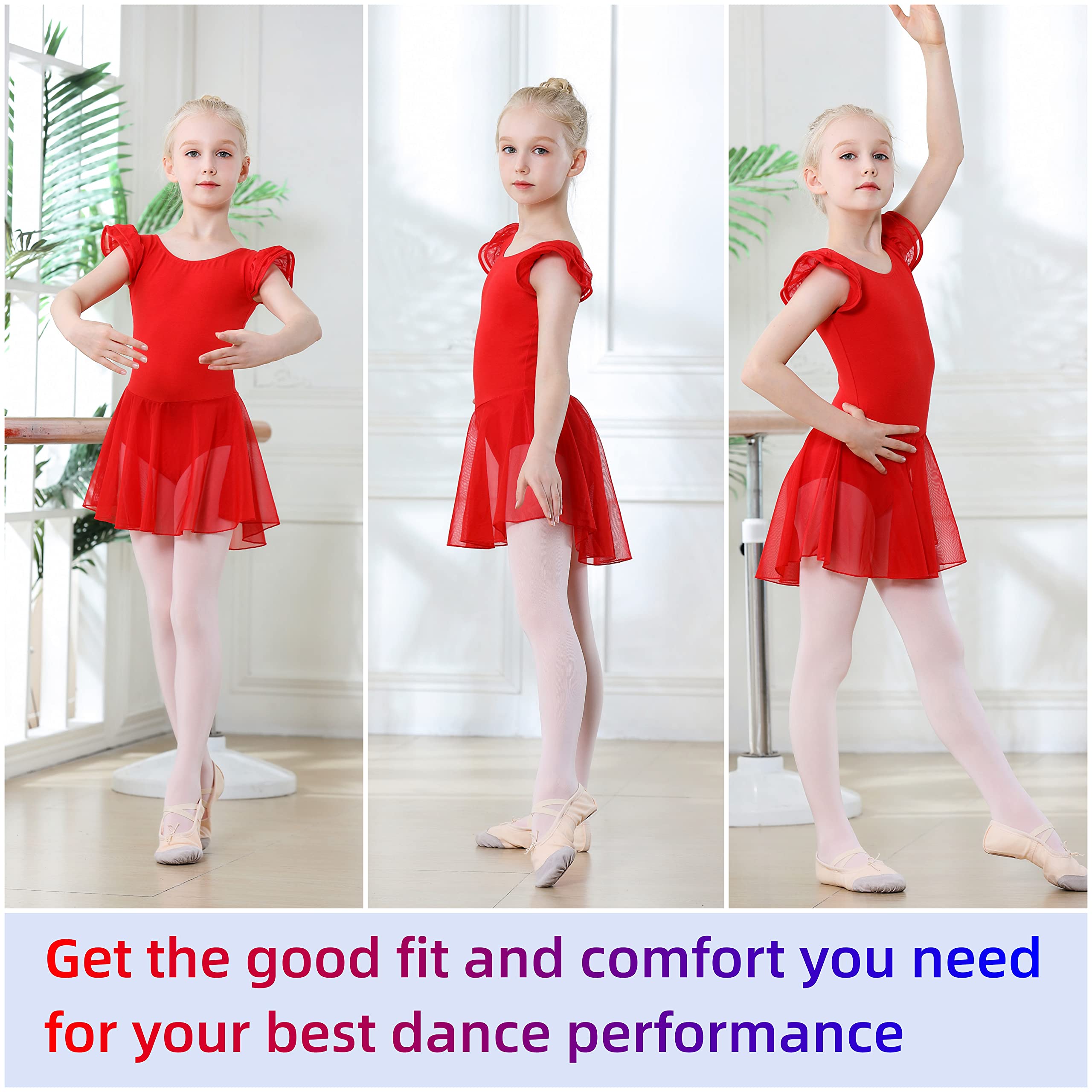 DIPUG Body da danza per bambine con gonna