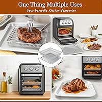 Vista 7 de Stainless Steel Air Fryer Tray Replacement for Cuisinart Air Frye TOA-060 and TOA-065, TOA-70 Deep Fryer Parts & Accessories, 12.4"x11" Baking Sheet