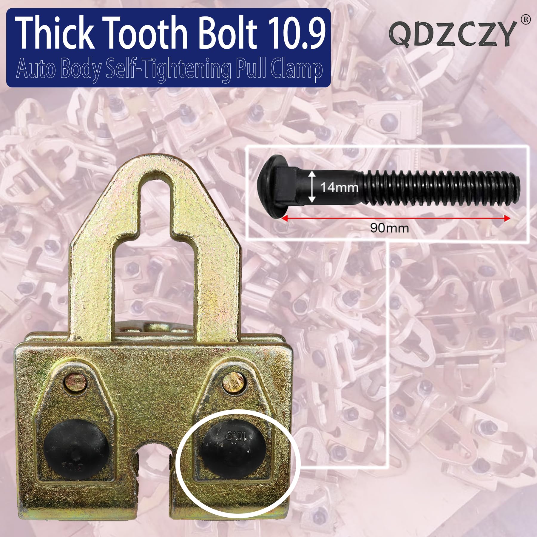 Heavy Duty 5 Ton Right Angle Two Way Auto Body Pull Clamp Kit for Automotive Repair Frame Straightening and Dent Pulling Tool 180 Degrees (Right Angle Clamp)